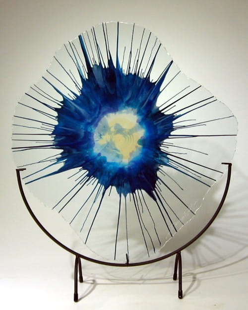 DD18-0236 Energy Web Cobalt/Navy Blue 18x18 $295 at Hunter Wolff Gallery